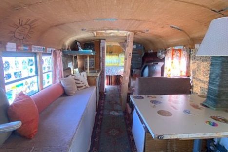 a room filled with furniture and a table