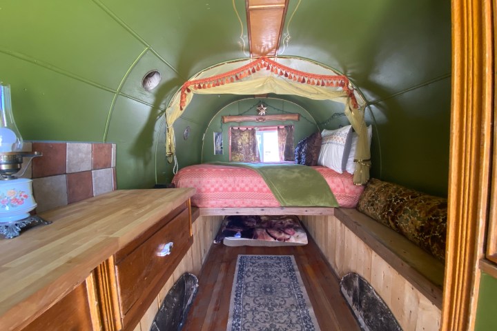 a bedroom with a stuffed animal