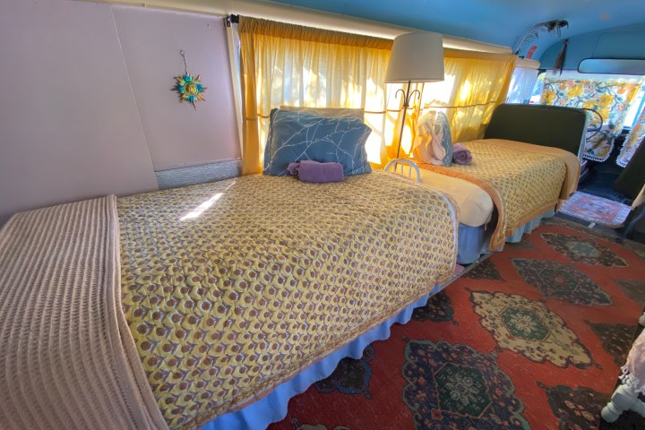 a large bed in a room